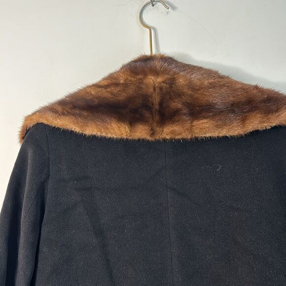 Cinzia Rocca Black Coat Jacket w/ brown Mink Fur coat - 4 - Picture 8 of 9